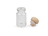 Glass bottle vial with wooden stopper