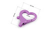 Metal lacquered carabiner heart, pulling hole 15 mm