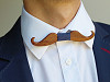 Wooden bow-tie notes, flowers, mustache