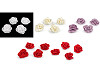 Flor rosa de raso para coser y pegar Ø5; 6 cm
