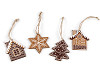 Christmas wooden house, star, tree to hang