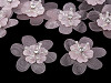 Flower with rhinestone and beads for sewing and gluing Ø4.5 cm