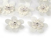 Flower with rhinestone and beads for sewing and gluing Ø4.5 cm