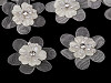 Flower with rhinestone and beads for sewing and gluing Ø4.5 cm