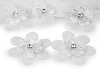 Flower with rhinestone and beads for sewing and gluing Ø4.5 cm