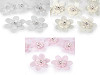 Flower with rhinestone and beads for sewing and gluing Ø4.5 cm