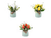 Artificial tulips in a flower pot