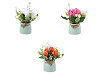 Artificial tulips in a flower pot