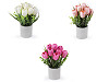 Maceta con tulipanes artificiales