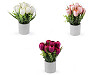 Maceta con tulipanes artificiales