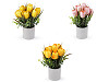 Artificial tulips in a flower pot