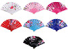 Fabric hand fan, flowers