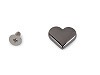 Rivetto a forma di cuore, con vite posteriore, dimensioni: 15 x 14 mm