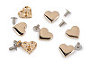 Rivetto a forma di cuore, con vite posteriore, dimensioni: 15 x 14 mm