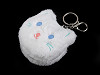 Plyšové kozmetické zrkadlo / prívesok na kabelku mačka