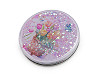 Kosmetické zrcátko s tekutými glitry květy