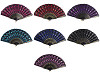 Textile hand fan embroidered with sequins