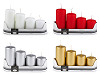 Bougies de l’Avent cylindriques, tailles décroissantes, Ø 5 cm