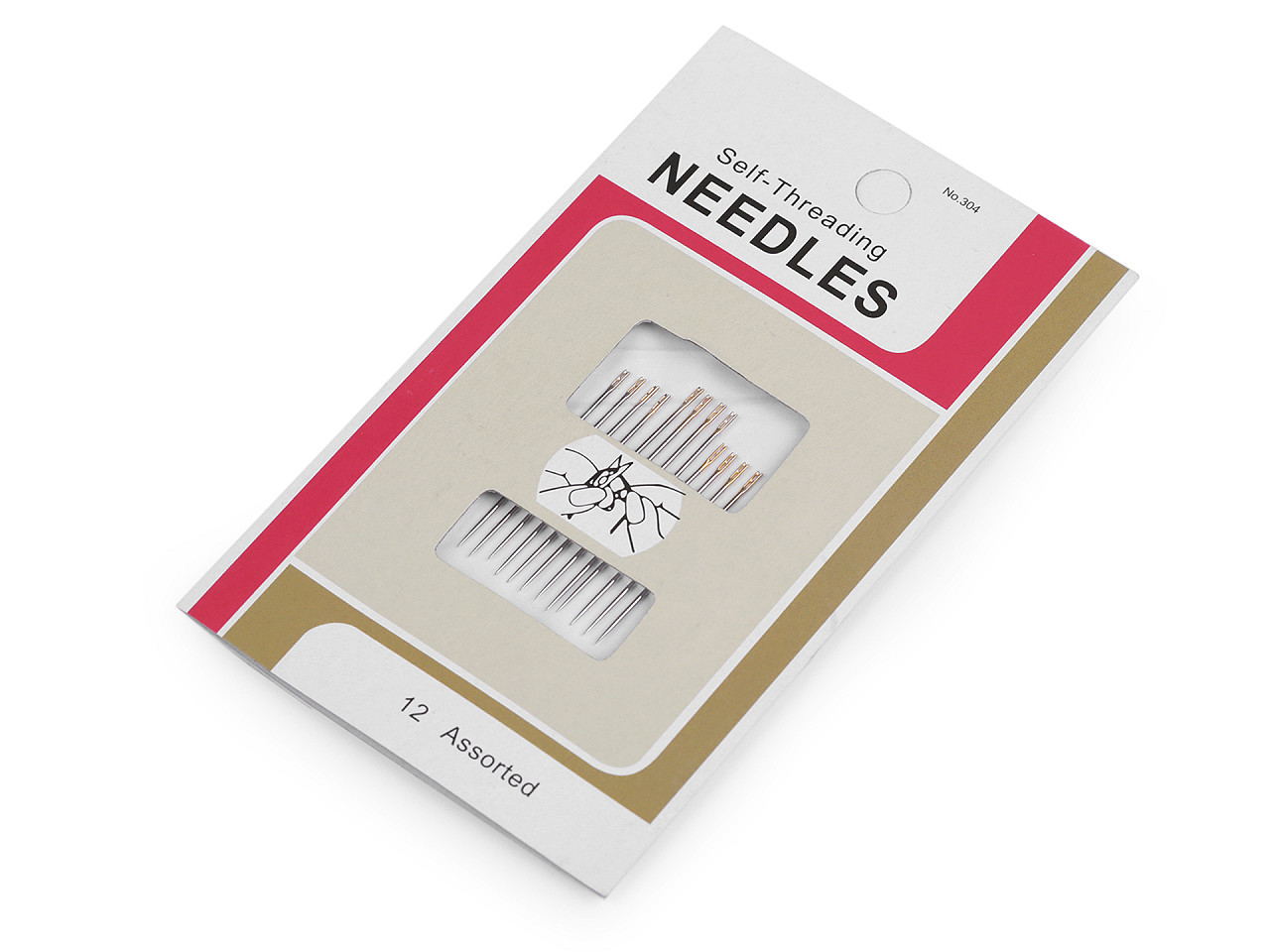 Needles for poor eyesight, golden ears, nickel, 1 blister