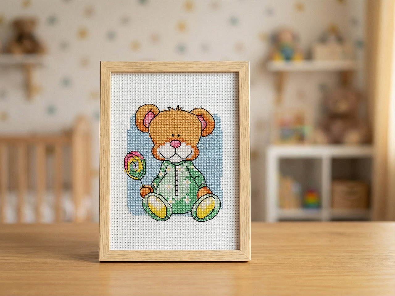 Dětské vyšívání, malé, 28 bílá kočka