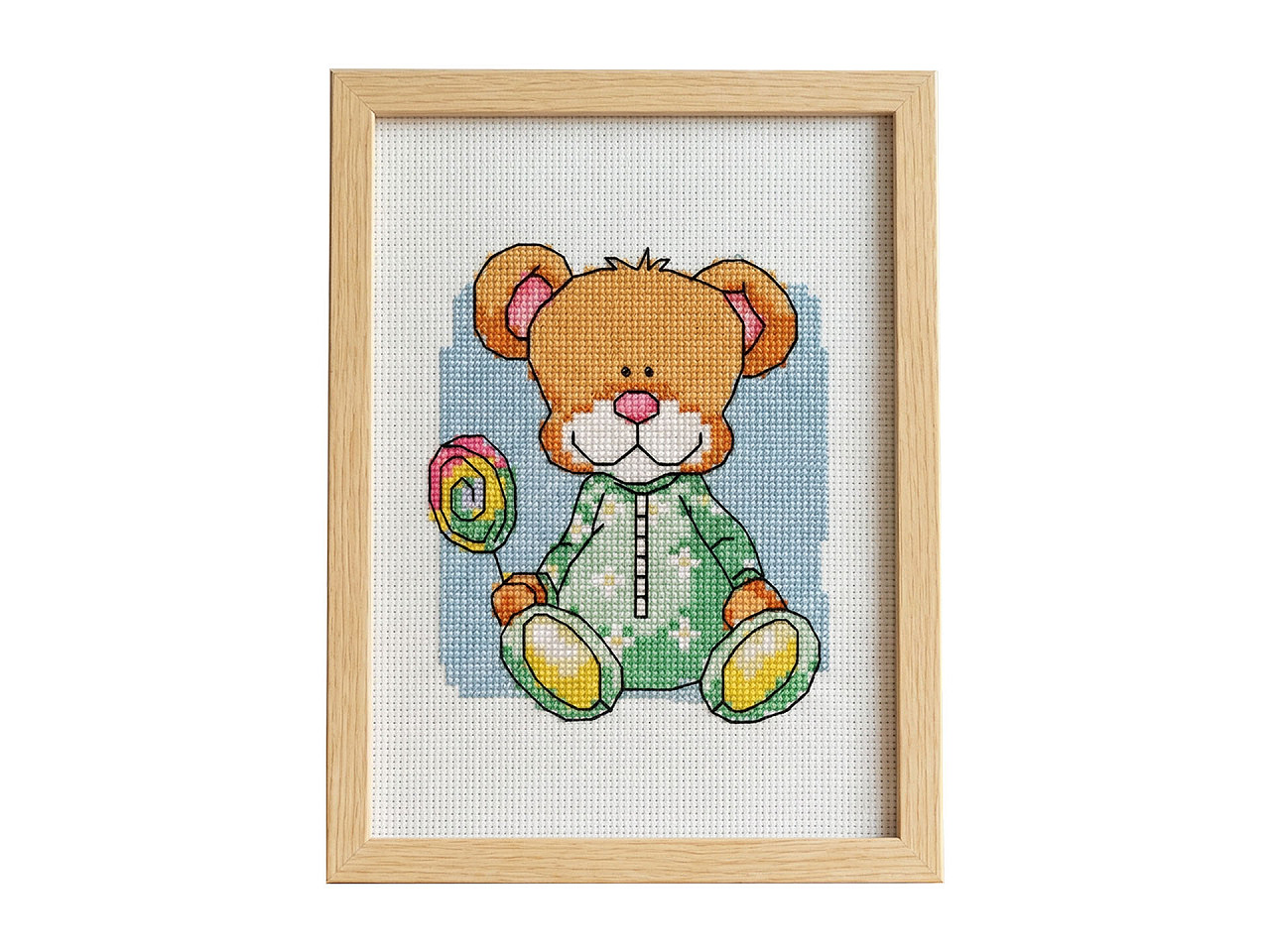 Dětské vyšívání, malé, 28 bílá kočka