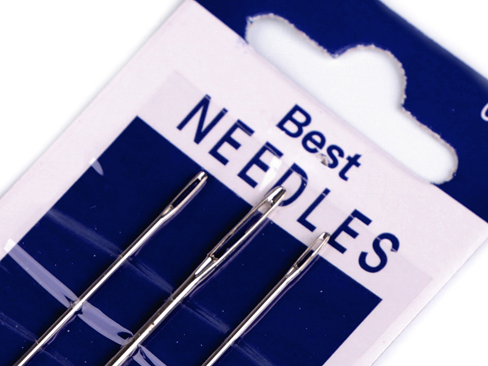 Sewing needles sharp, nickel, 1 card