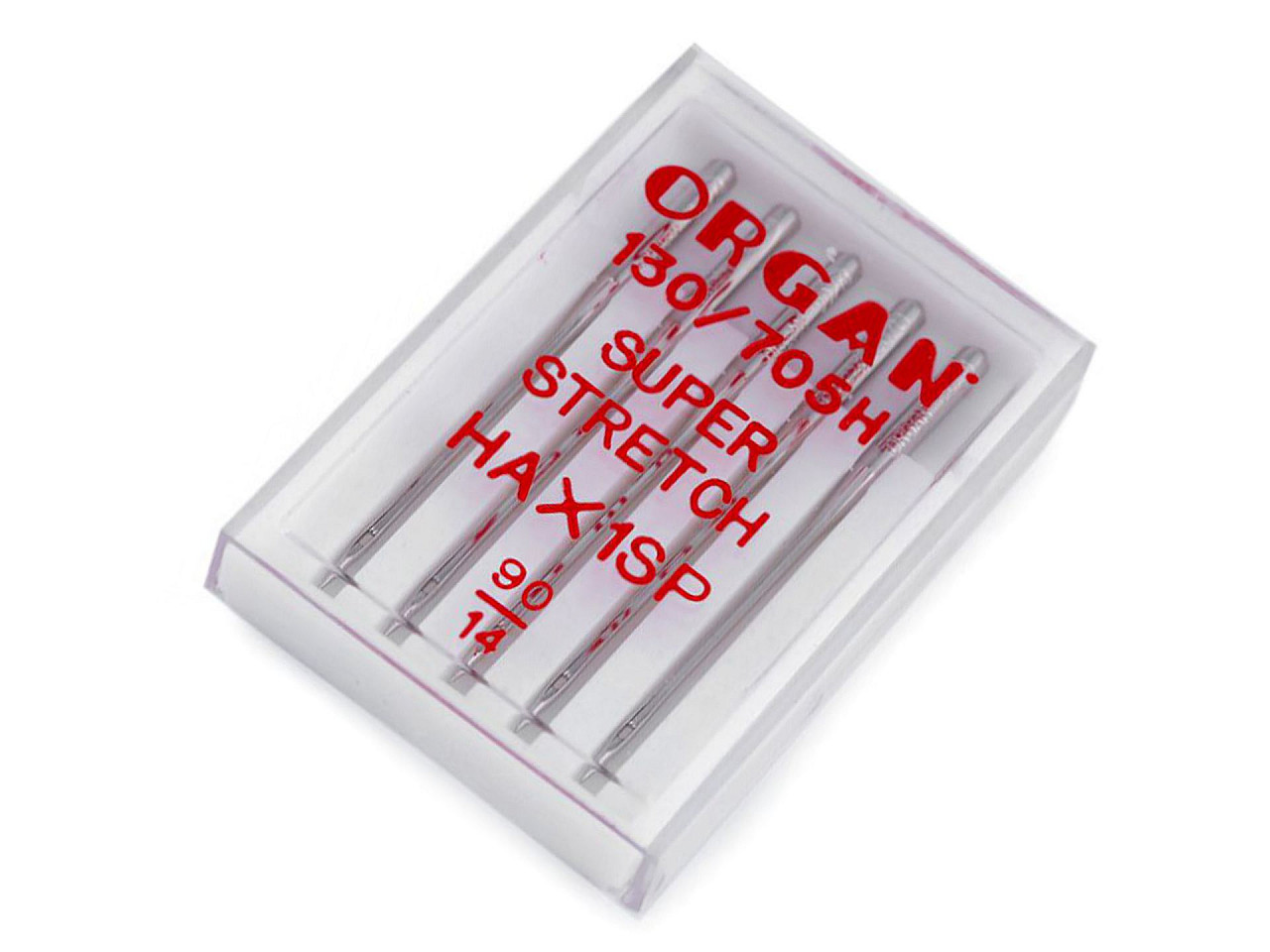 Super stretch 90/14; Organ machine needles, nickel, 5 boxes