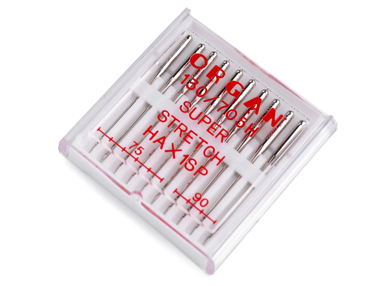 Super stretch 75;90 Organ machine needles, nickel, 1 box