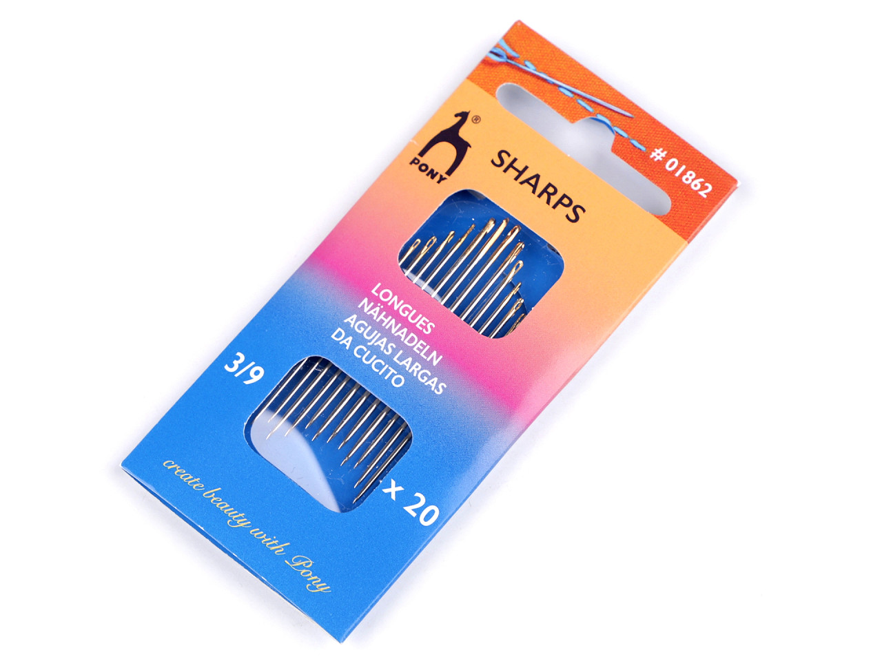 Ihly Pony šijacie ostré 3/9 - zlaté uchá