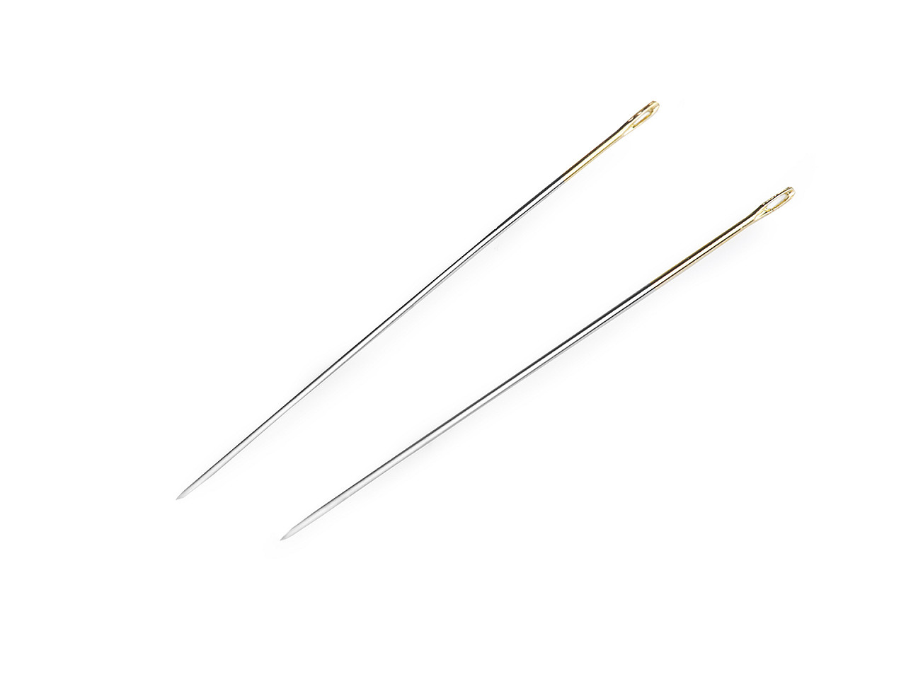 Quilting needles 12, gold eyes, nickel, 1 card