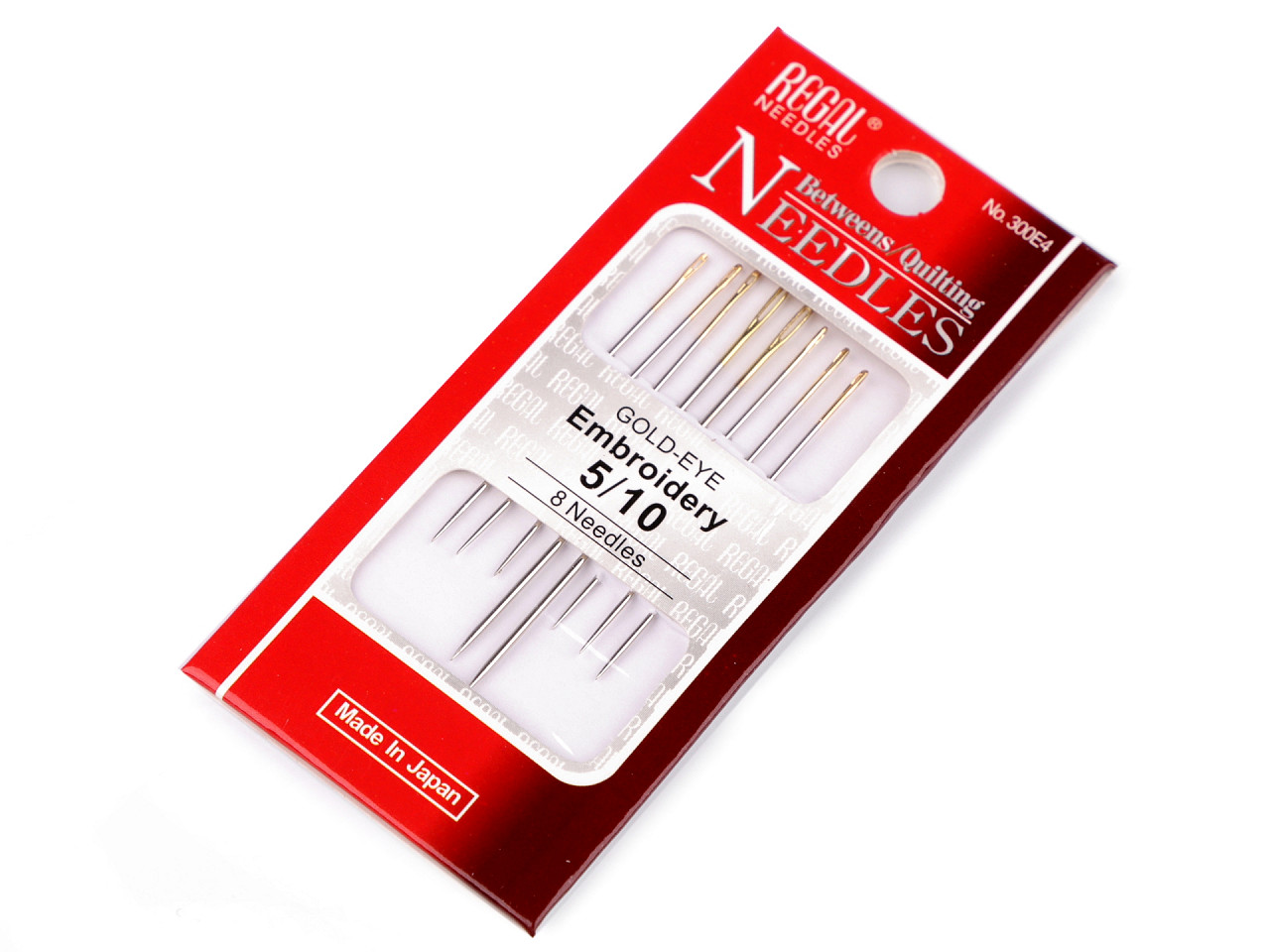 Embroidery needles 5/10, gold eyes, nickel, 36 card