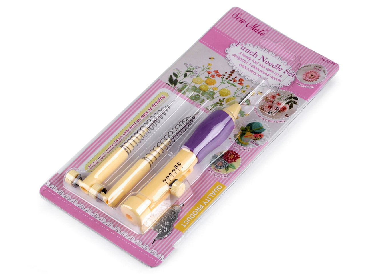 Hollow needle / embroidery pen - embroidery set, purple, 1 pc