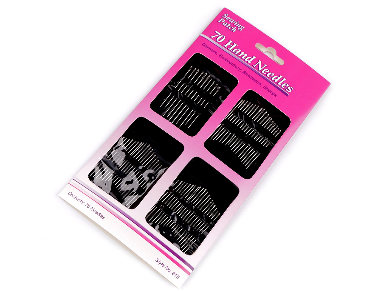 Set of hand needles, nickel, 90 card