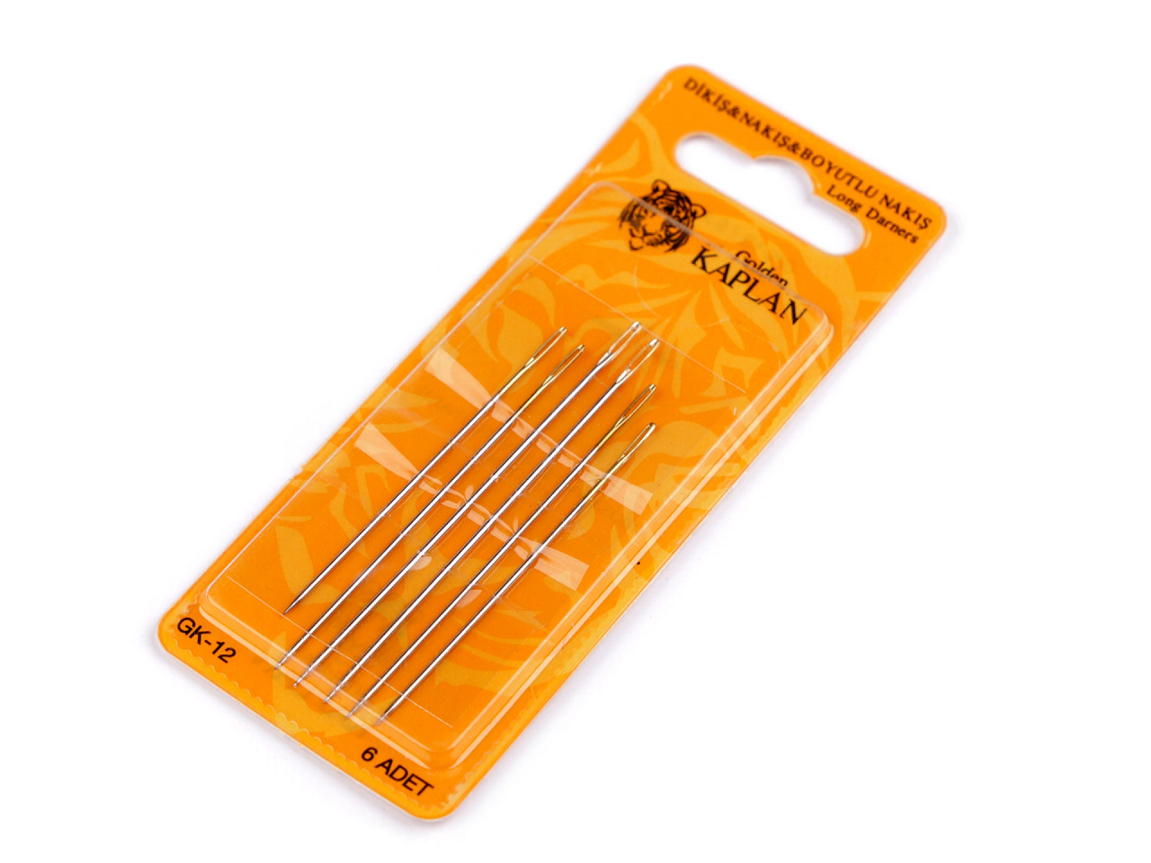 Darning needles long, golden eyes, nickel, 1 card