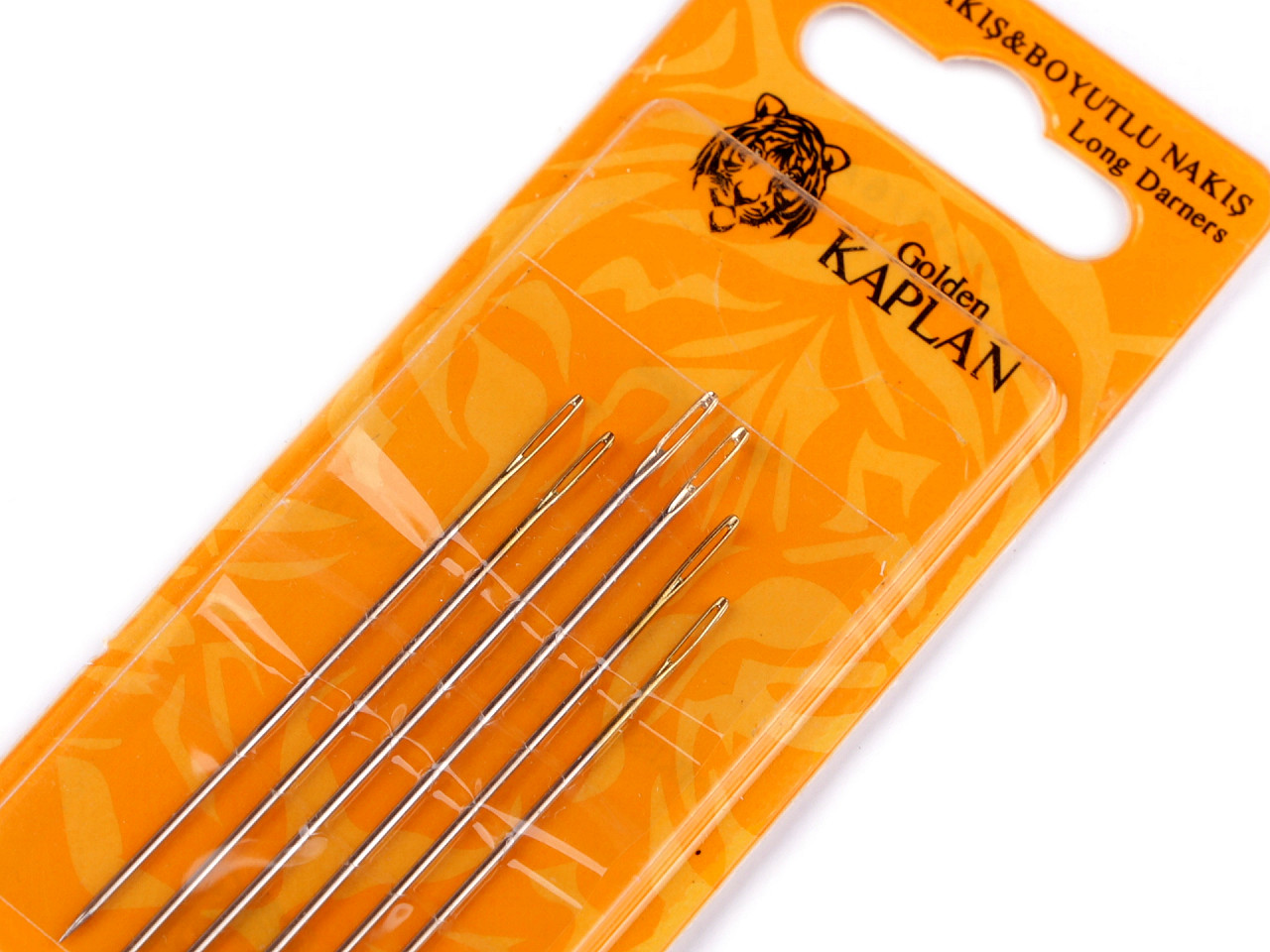 Darning needles long, golden eyes, nickel, 1 card