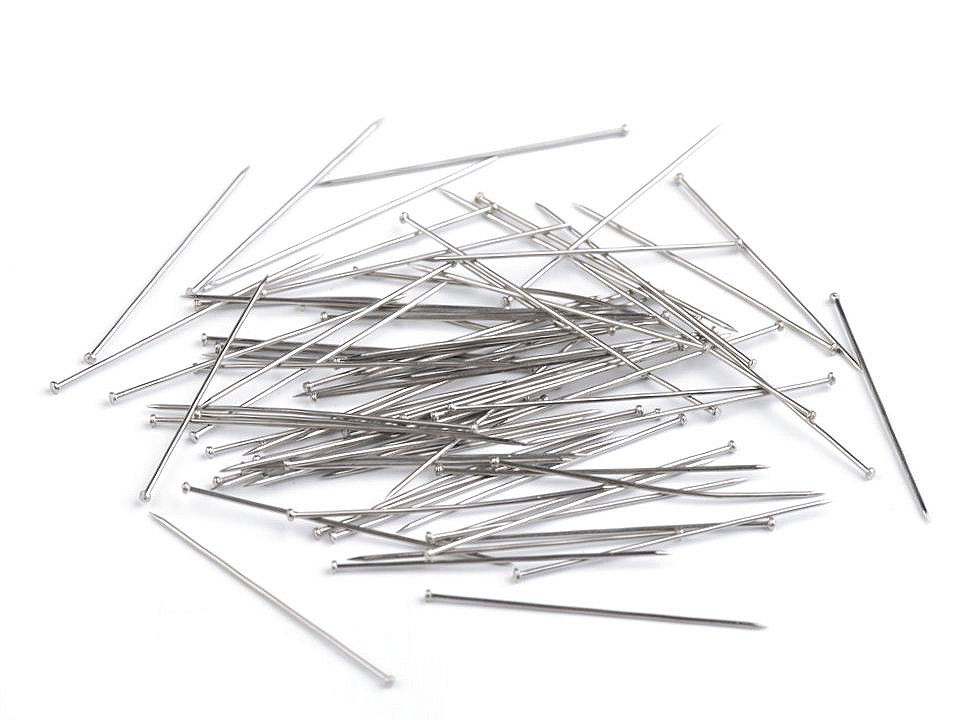 All-metal pins length 34 mm, nickel, 1 box