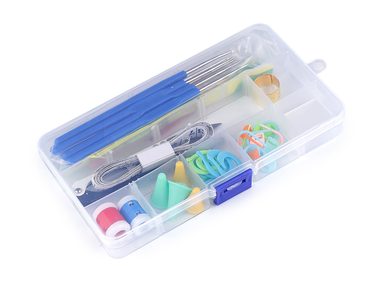 Súprava háčikov a pomôcok na háčkovanie v boxe