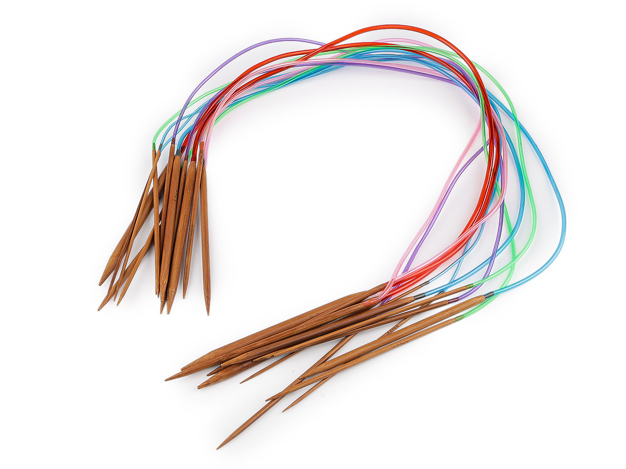 Kruhové jehlice bambusové č. 2-8, malé, 5 (3 mm) bambus tmavý