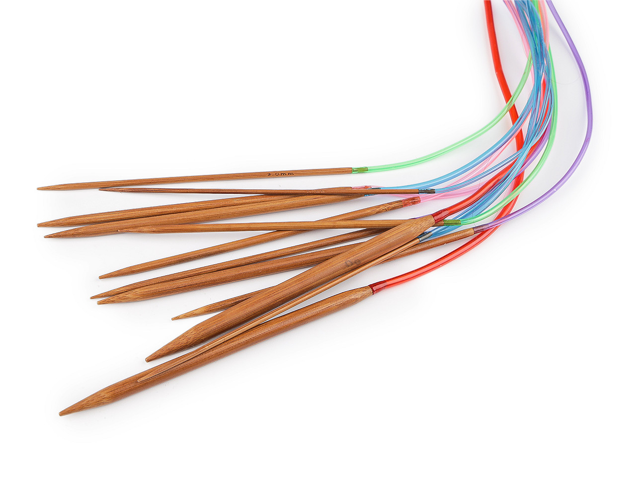 Kruhové jehlice bambusové č. 2-8, malé, 5 (3 mm) bambus tmavý