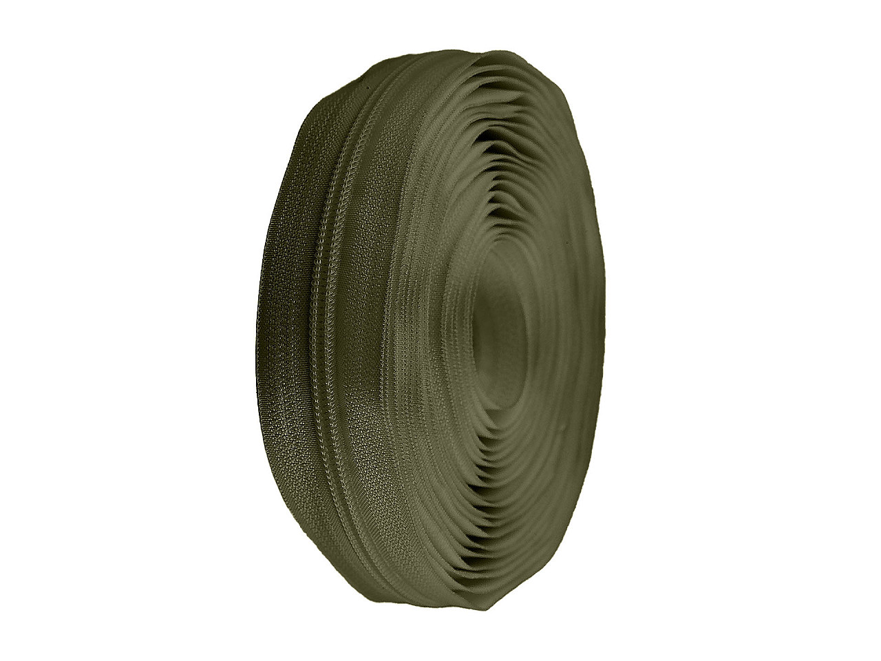 Spiral zip No. 5 by the meter for POL type sliders, olive green, 25 m