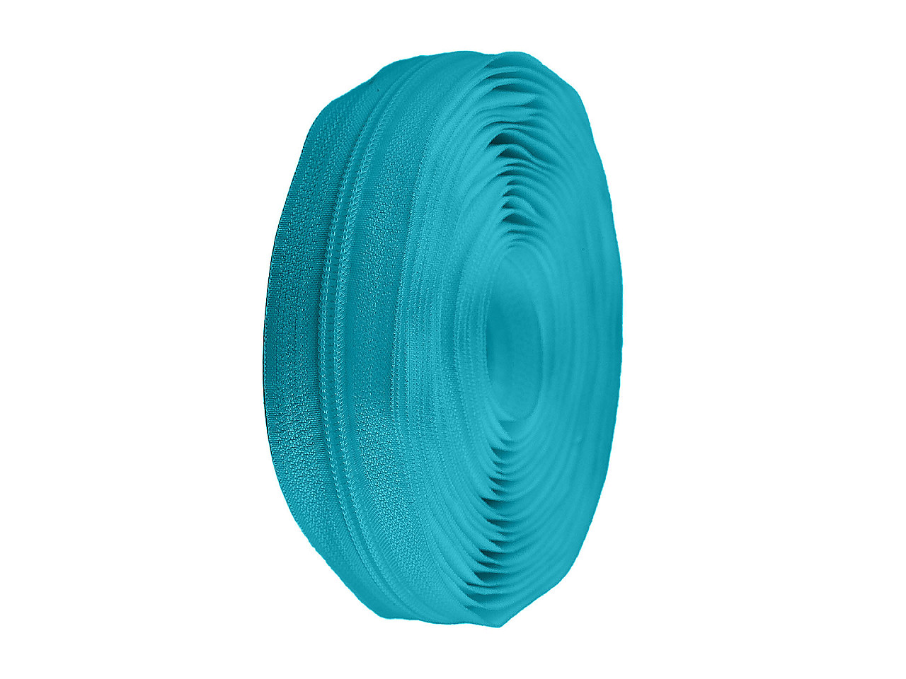 Spiral zip No. 5 by the metre for POL type sliders, turquoise blue, 200 m