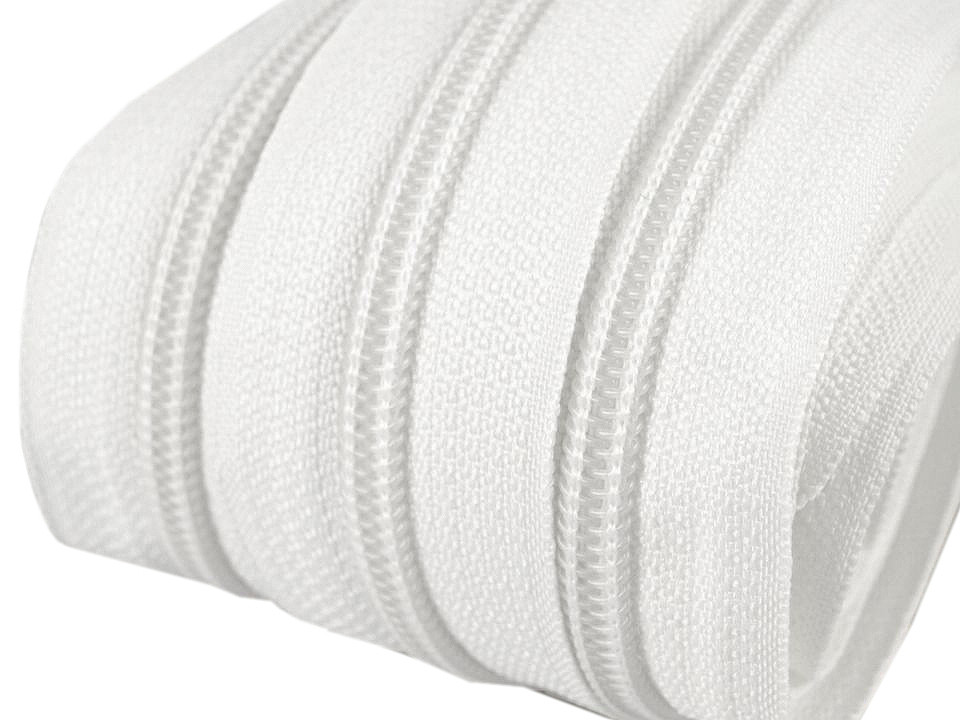 Spiral zip No. 5 by the meter for POL type riders, white, 200 m