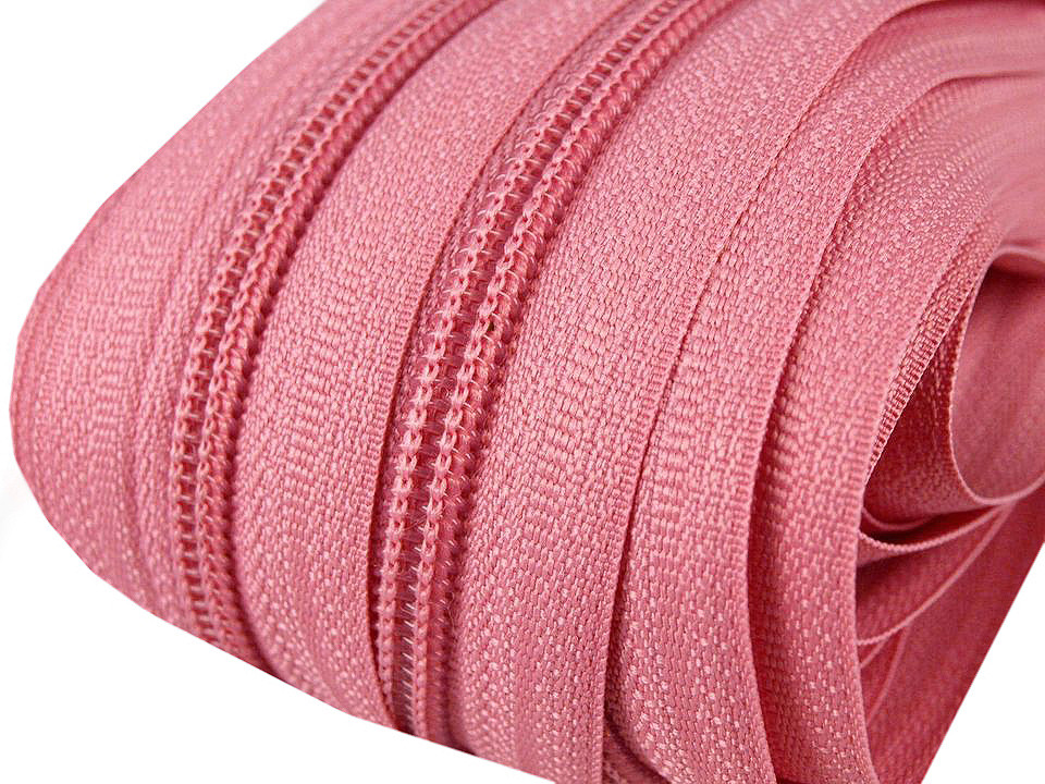 Spiral zipper No. 5 by the meter for POL type riders, medium pink, 5 m