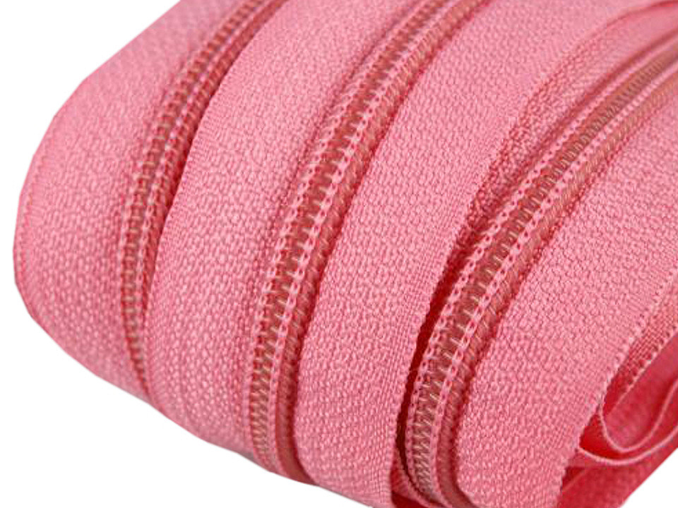 Spiral zip No. 5 by the meter for POL type sliders, pink childrens, 25 m