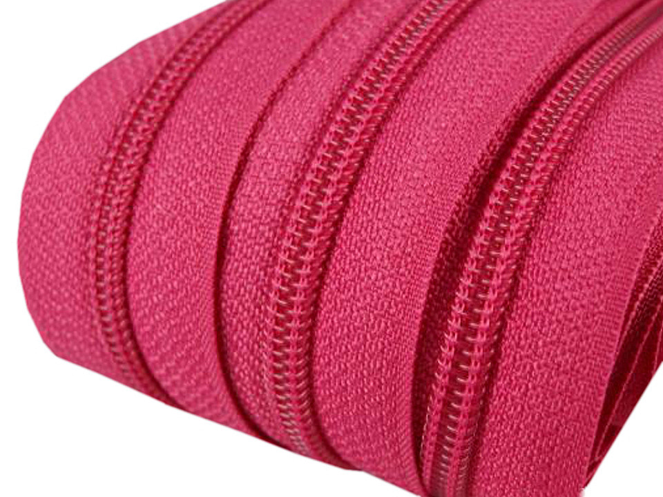 Spiral zip No. 5 by the meter for POL type riders, dark pink, 25 m