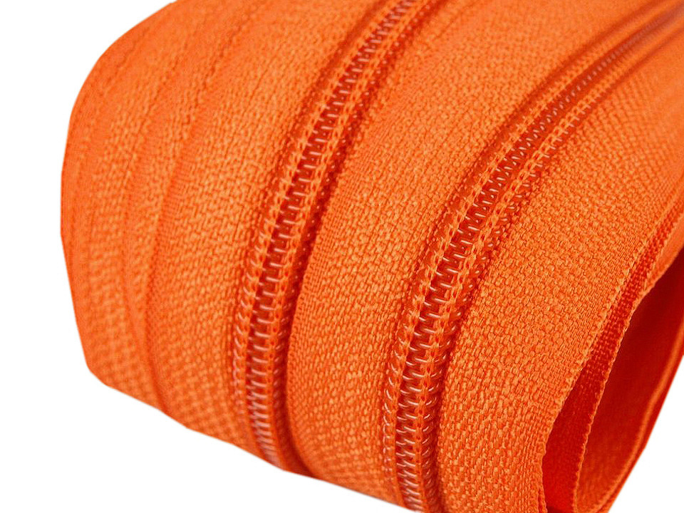 Spiral zip No. 5 by the meter for POL type riders, orange, 5 m