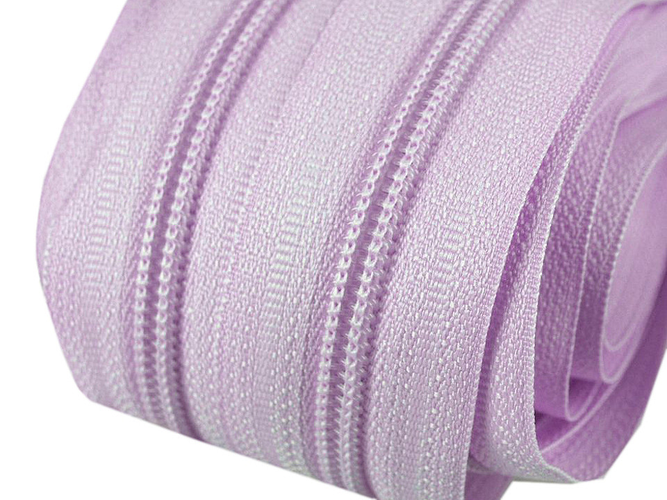 Spiral zipper No. 5 by the meter for POL type sliders, light purple, 5 m