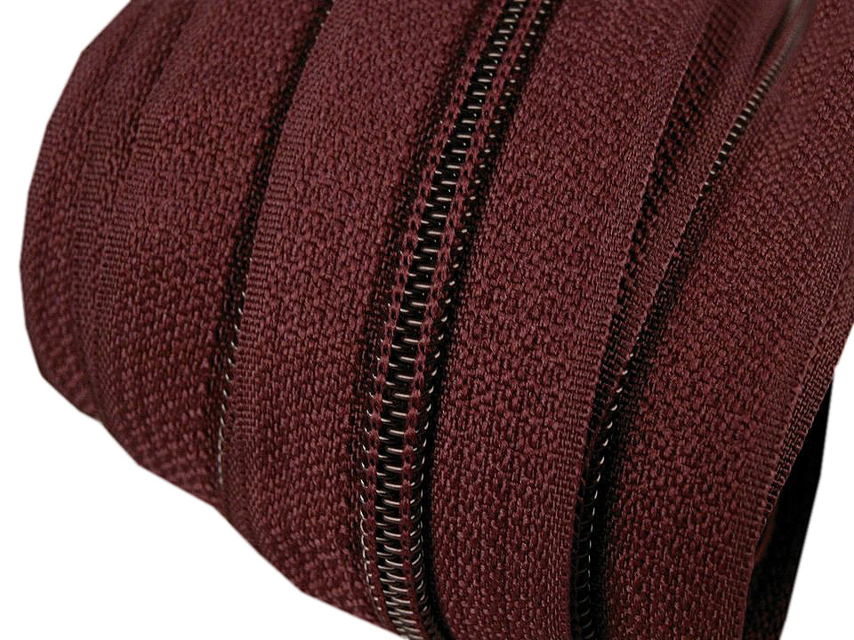 Spiral zip No. 5 by the meter for POL type riders, red-brown, 5 m