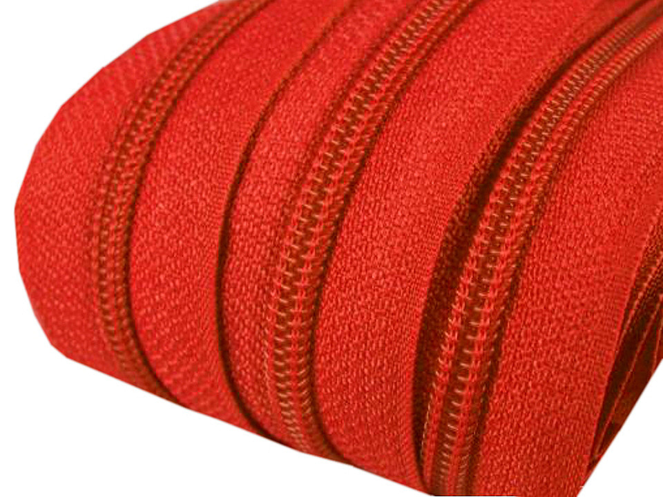 Spiral zipper No. 5 by the meter for POL type sliders, Poppy Red, 200 m