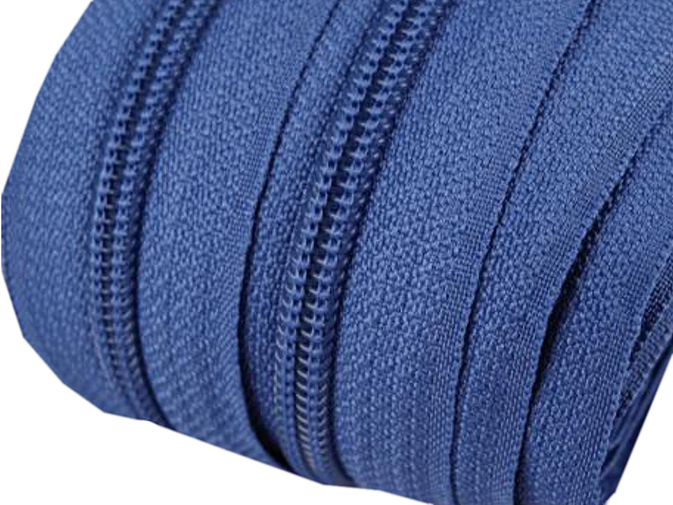 Spiral zip No. 5 by the meter for POL type riders, blue, 25 m